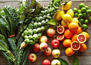 a group of fruits and vegetables on a wood surface Healthy Weight Loss Diets West End