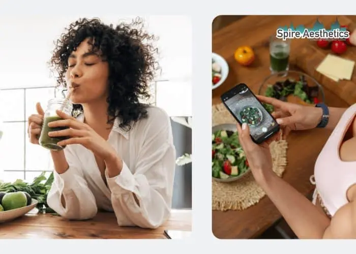 Image of woman looking into her diet and fat freezing West End to improve her health